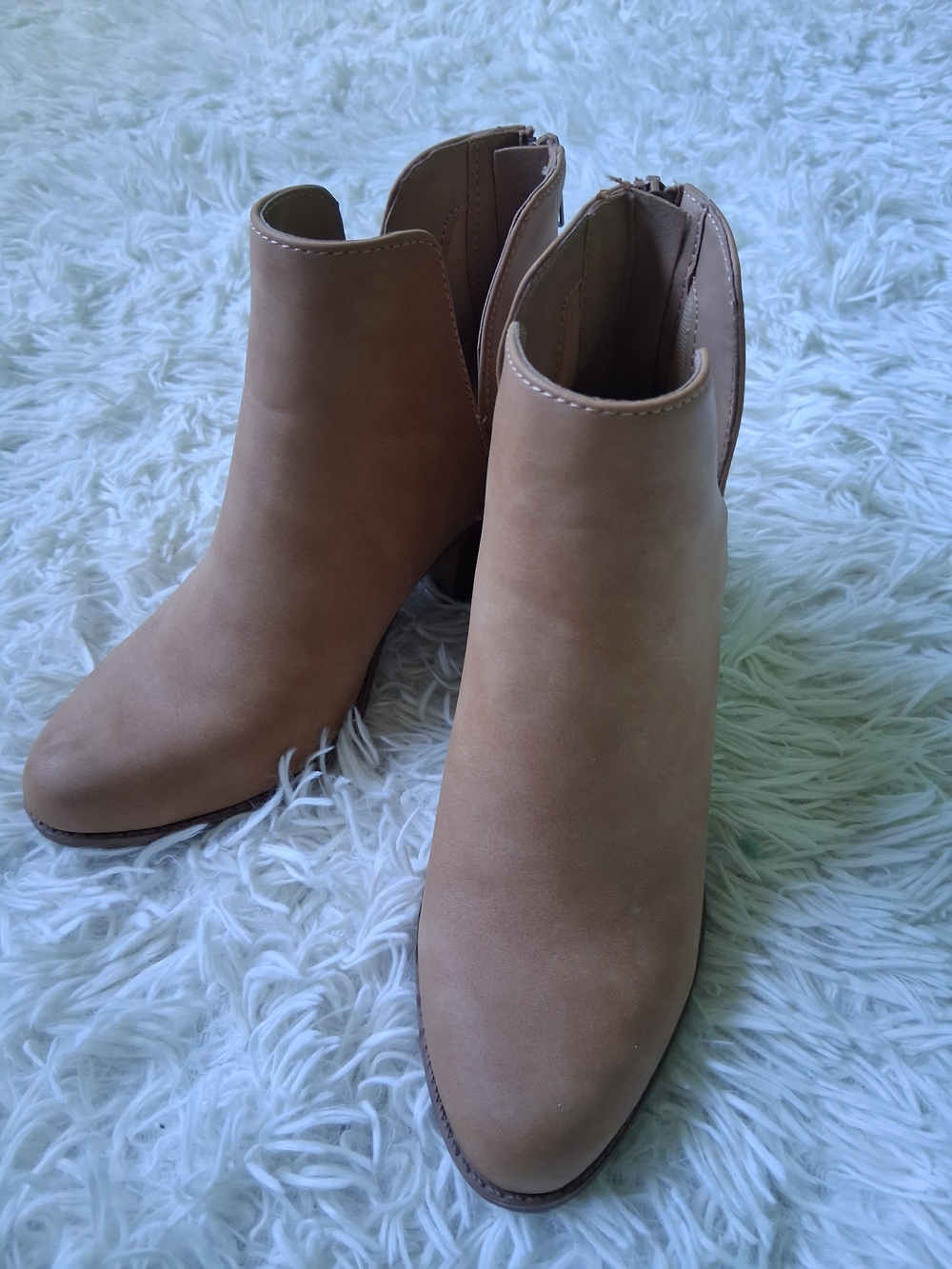 Soda Tan Suede Ankle Booties